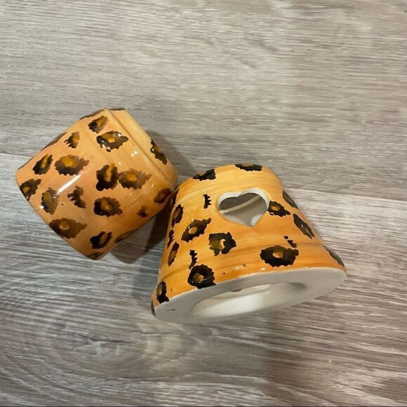 Ceramic Tealight Holder Candle Burner & Essential Oil Diffuser Cheetah print - Picture 2 of 6